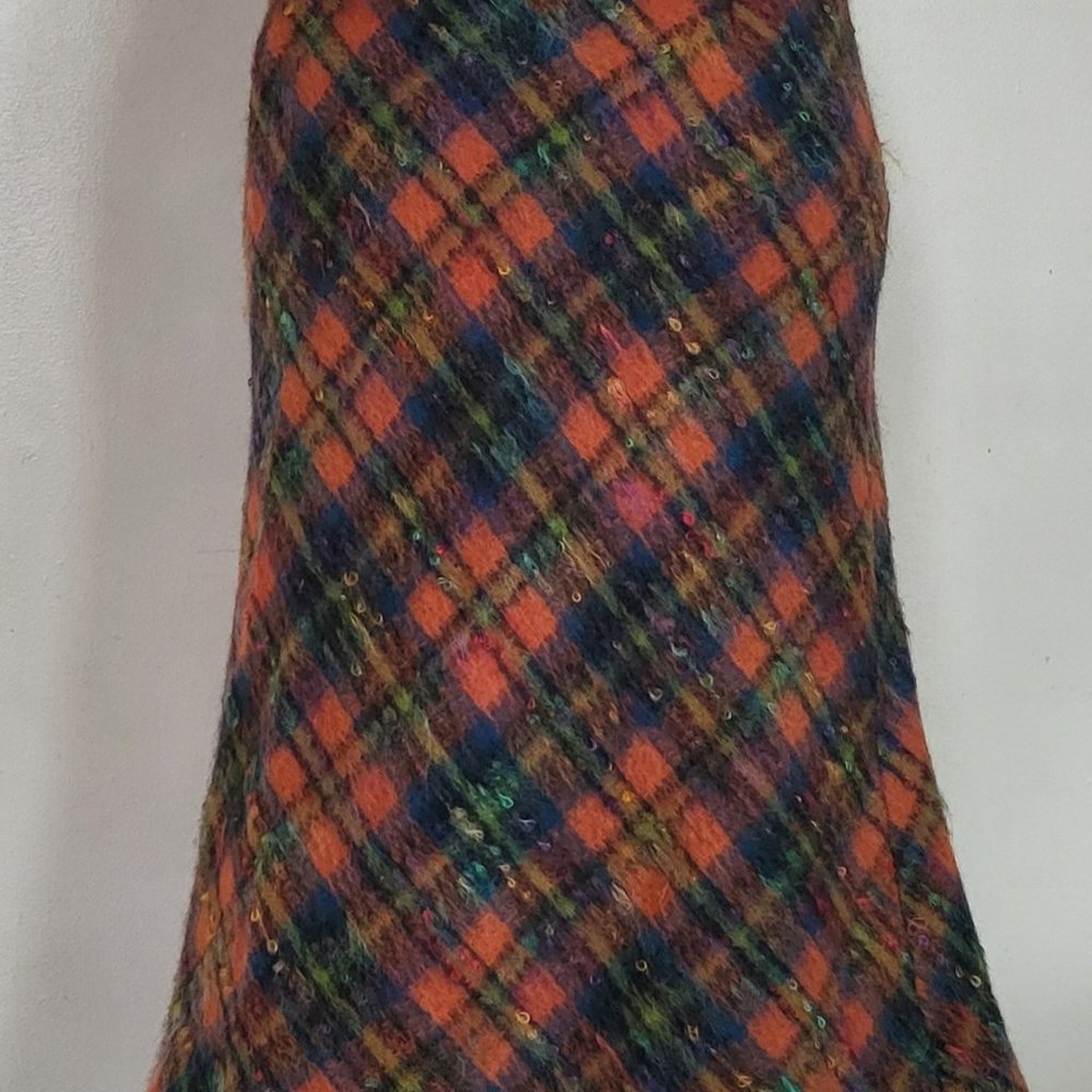 CHARLES  GRAY  LONDON VINTAGE MOHAIR PLAID SKIRT